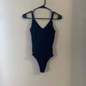 Black spaghetti strap bodysuit